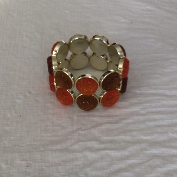 Chic Gold and Orange Women's Bracelet - Picture 1 of 4